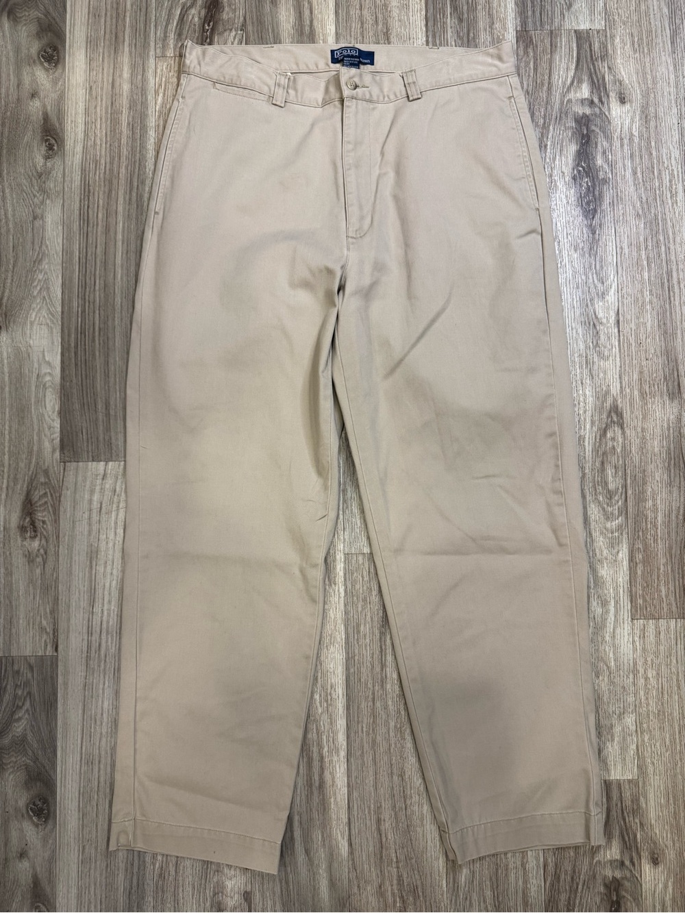 Polo Ralph Lauren Mens Chino Pants 35x30 Khaki Beige 100% Cotton Classic Fit